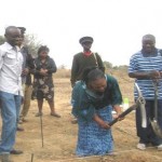 The Chieftainess breaks the first ground for the classroom block